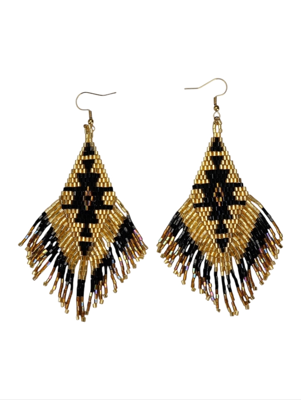 Willow Boho Fringe Earrings Beaded Handmade Sparkly Jewelry Boheme